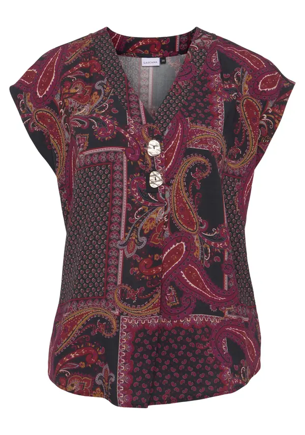 LASCANA LASCANA Bluza  mandarina / bordo / tamno crvena / crna