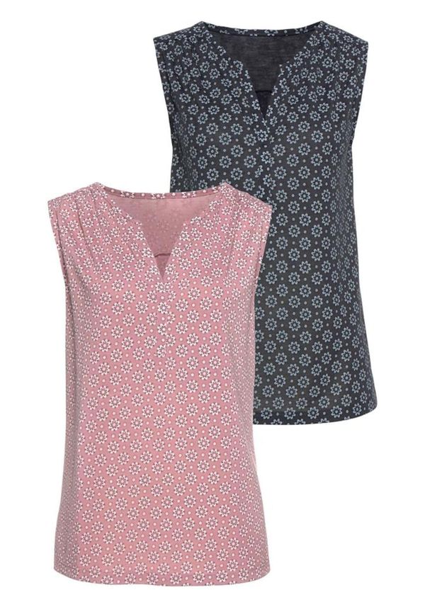 LASCANA LASCANA Bluza  mornarsko plava / prljavo roza / bijela