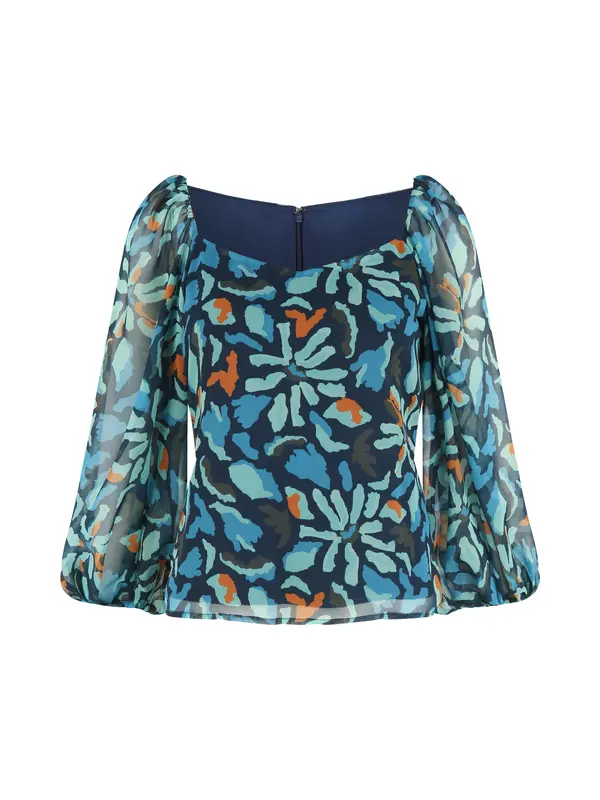 LASCANA LASCANA Bluza  plava / mornarsko plava / menta / narančasta