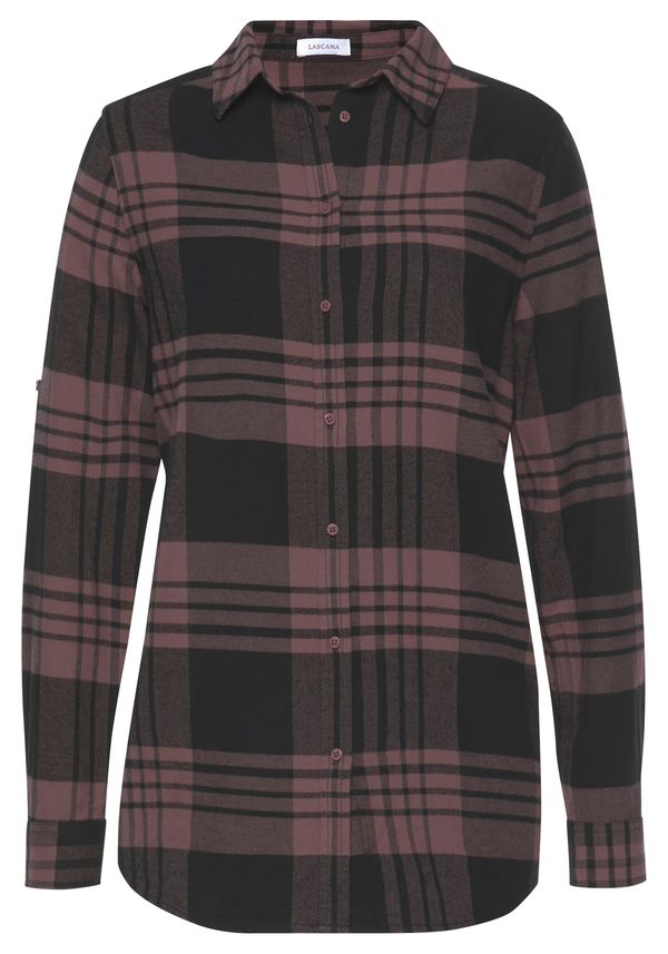 LASCANA LASCANA Bluza  sivkasto ljubičasta (mauve) / crna
