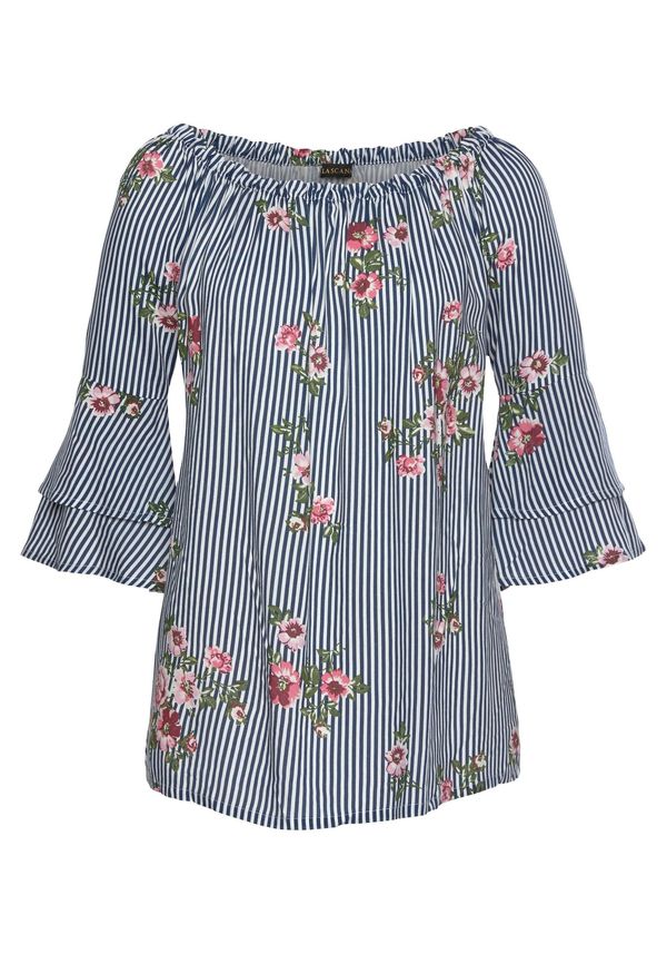 LASCANA LASCANA Bluza  zelena / roza / bijela