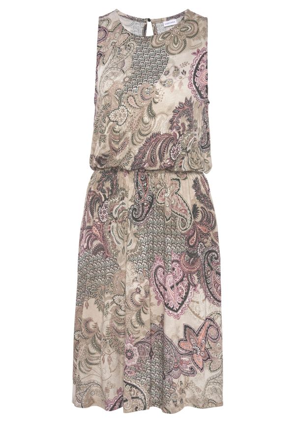 LASCANA LASCANA Haljina  tamno bež / kaki / tamno zelena / orhideja bijela