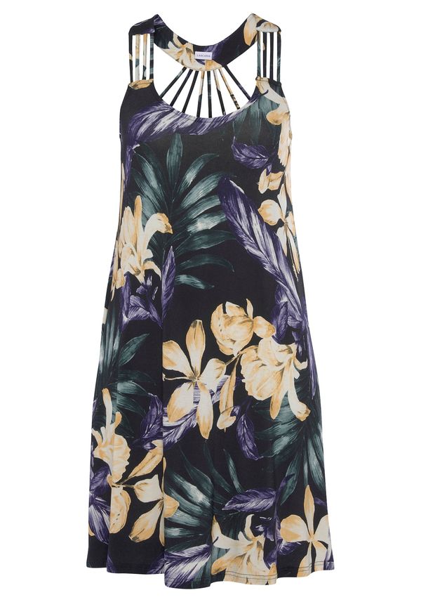 LASCANA LASCANA Haljina  zelena / tamno ljubičasta / crna / bijela