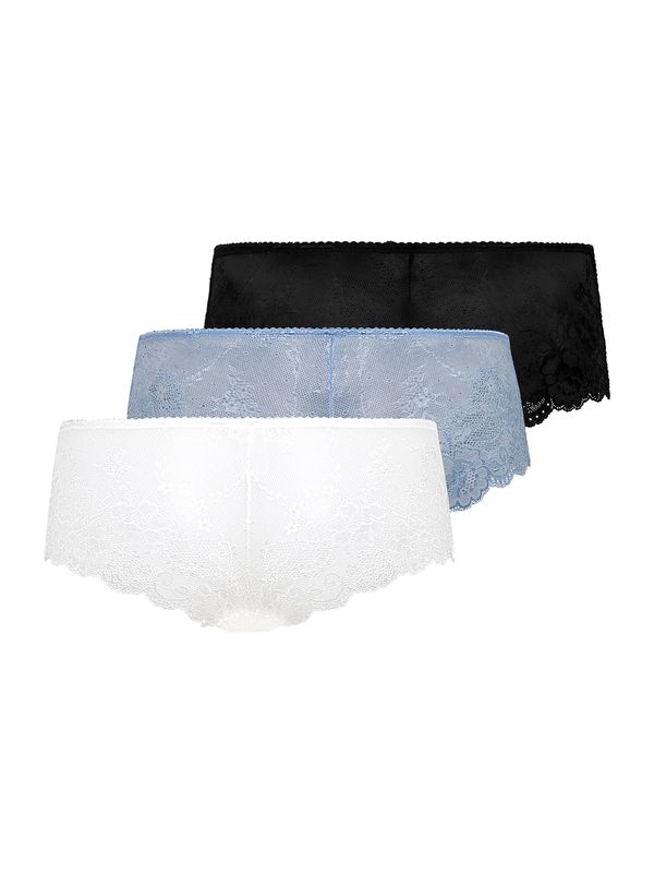 LASCANA LASCANA Hipster gaćice 'Hipster'  sivkasto plava / crna / bijela