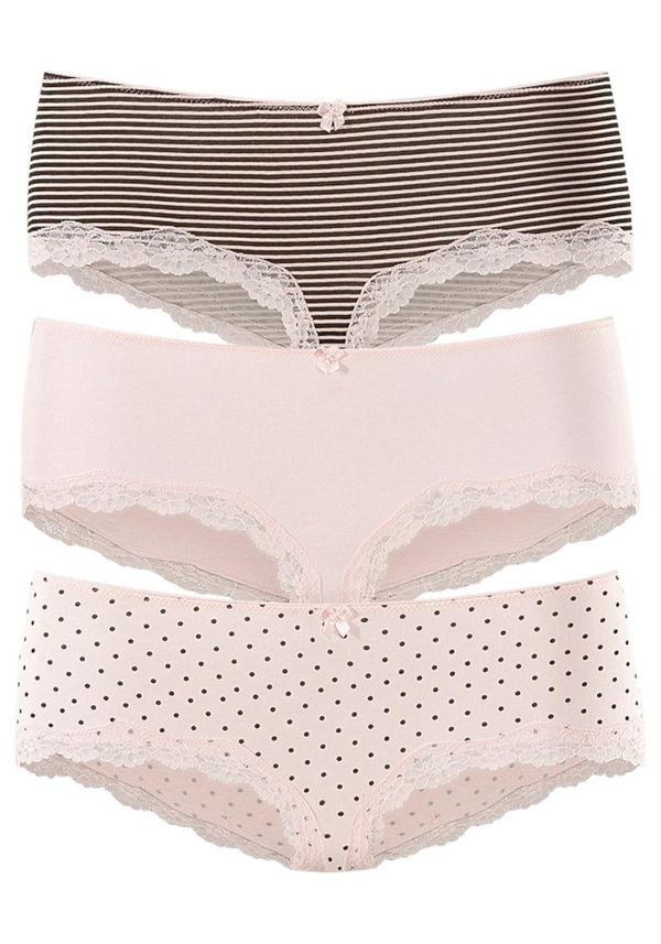 LASCANA LASCANA Hipster gaćice  tamno smeđa / pastelno roza