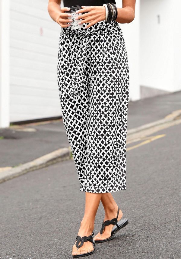 LASCANA LASCANA Hlače  crna / bijela