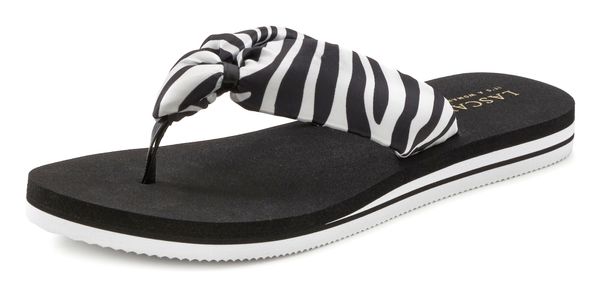 LASCANA LASCANA Japanke 'Strandpanto'  crna / bijela