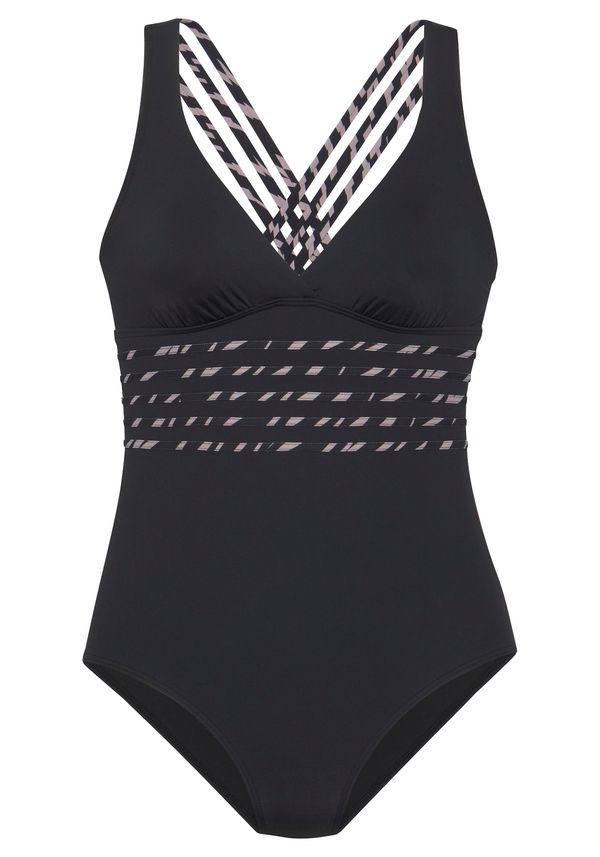 LASCANA LASCANA Jednodijelni kupaći kostim  bež / crna