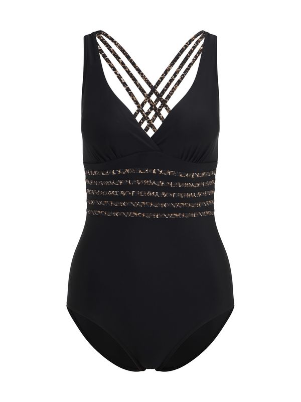 LASCANA LASCANA Jednodijelni kupaći kostim  bež / smeđa / crna