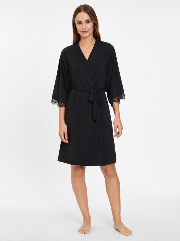 LASCANA LASCANA Kućni ogrtač  crna