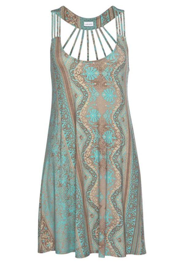 LASCANA LASCANA Ljetna haljina  tirkiz / svijetlosmeđa