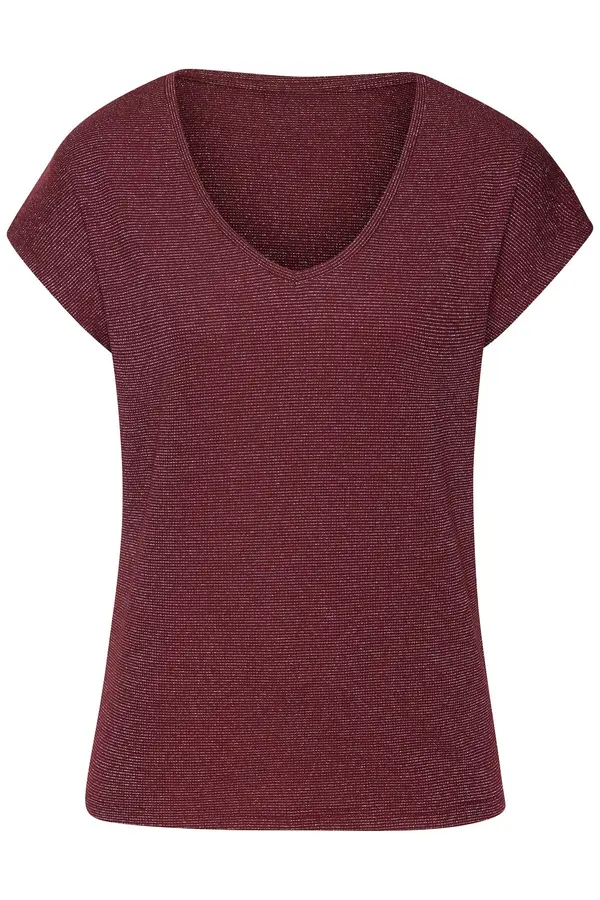 LASCANA LASCANA Majica  bordo / srebro