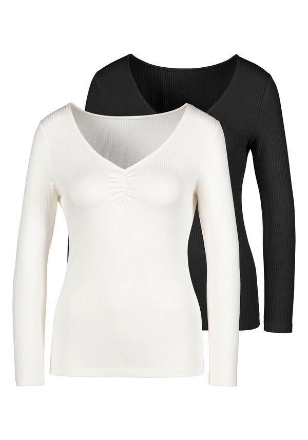 LASCANA LASCANA Majica  crna / bijela