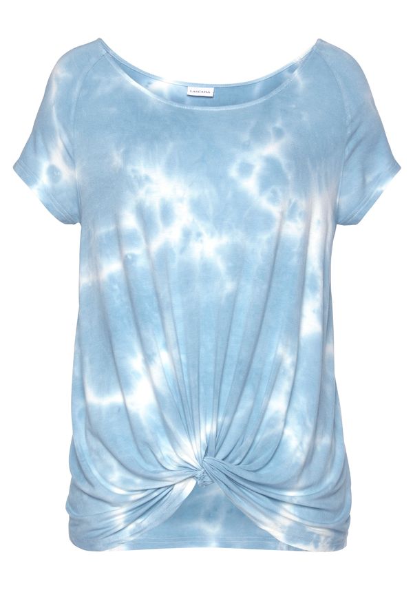 LASCANA LASCANA Majica  sivkasto plava / bijela