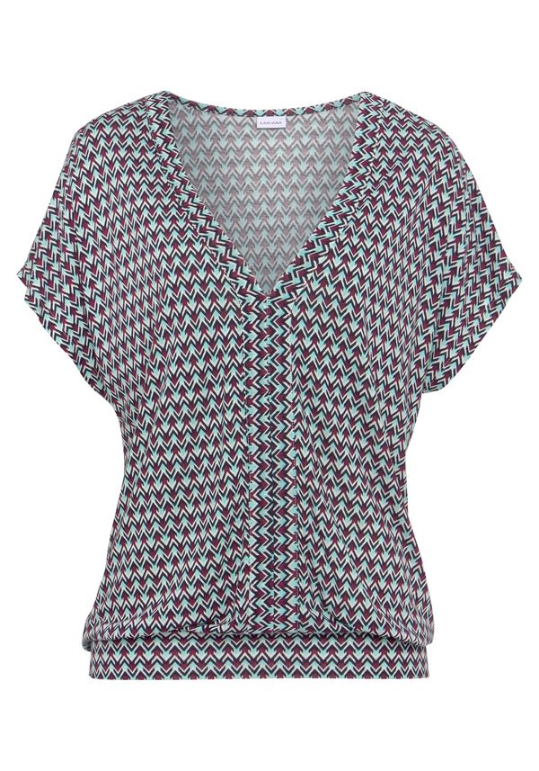 LASCANA LASCANA Majica  tamno smeđa / menta / crna / bijela