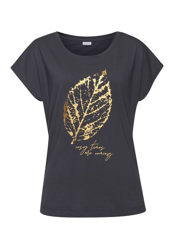 LASCANA LASCANA Majica  zlatna / antracit siva
