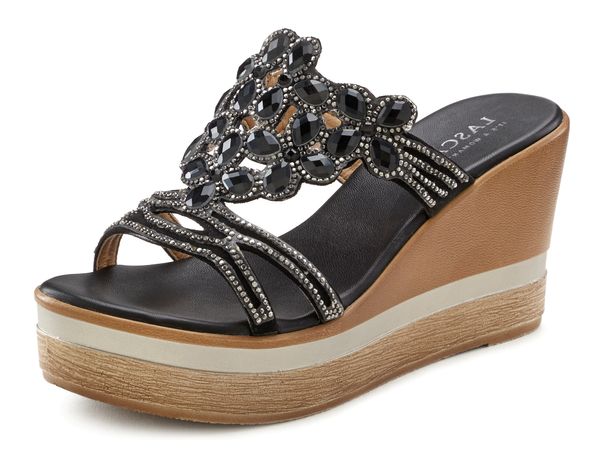 LASCANA LASCANA Natikače s potpeticom  bež / crna