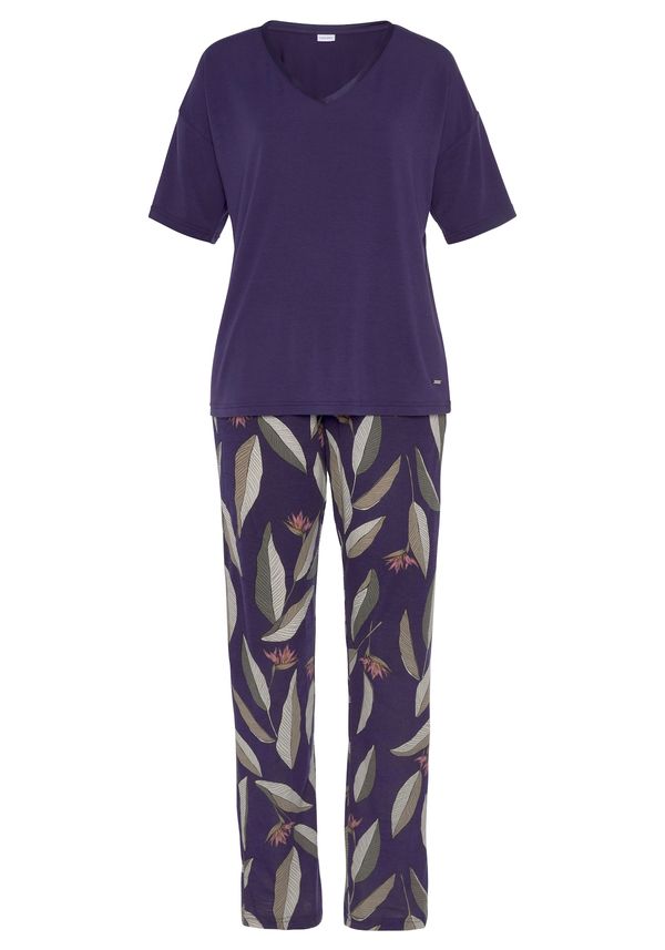 LASCANA LASCANA Pidžama  bež / maslinasta / tamno ljubičasta / prljavo roza