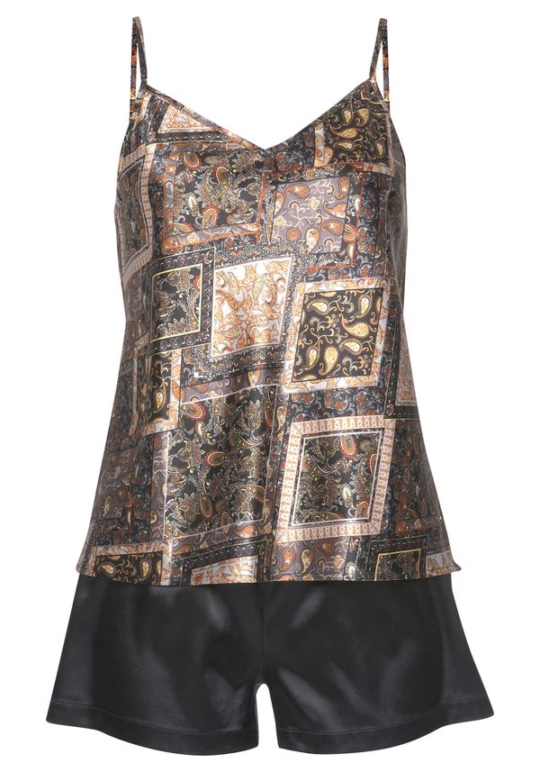 LASCANA LASCANA Pidžama  konjak / zlatno žuta / taupe siva / crna / bijela