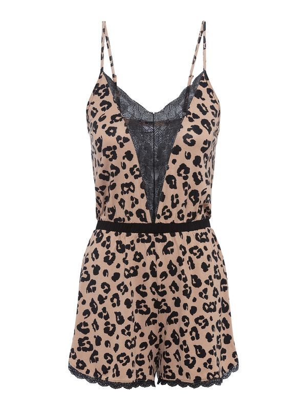 LASCANA LASCANA Pidžama  smeđa / crna