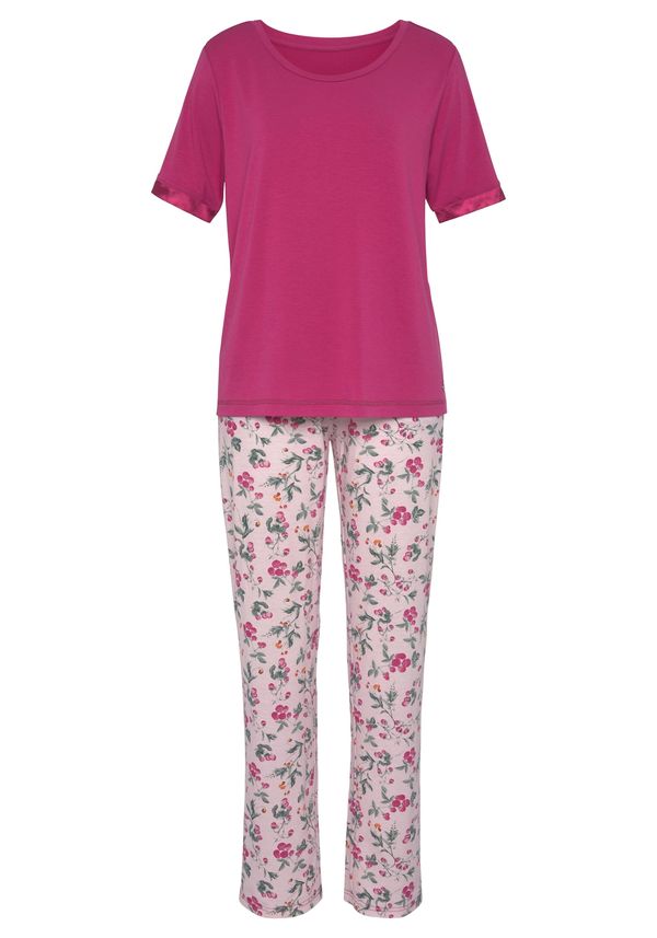 LASCANA LASCANA Pidžama 'Summer'  tamno zelena / ciklama / mandarina / svijetloroza / bijela