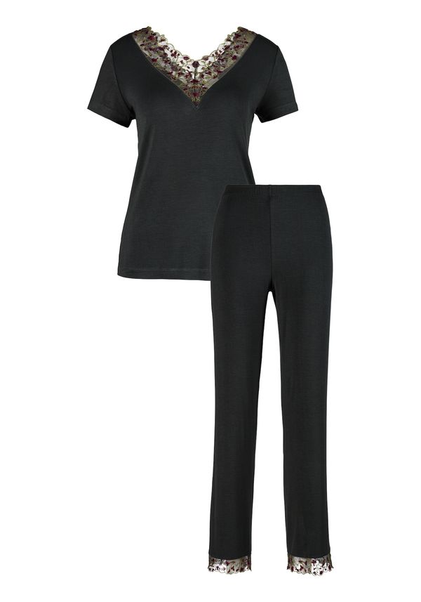 LASCANA LASCANA Pidžama  zlatna / siva / crvena