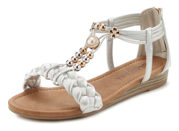 LASCANA LASCANA Sandale s remenčićima  zlatna / srebrno siva