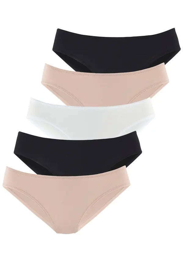 LASCANA LASCANA Slip  bež / crna / bijela