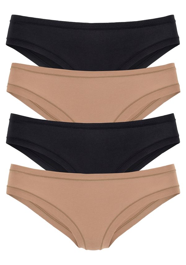 LASCANA LASCANA Slip  boja devine dlake (camel) / crna