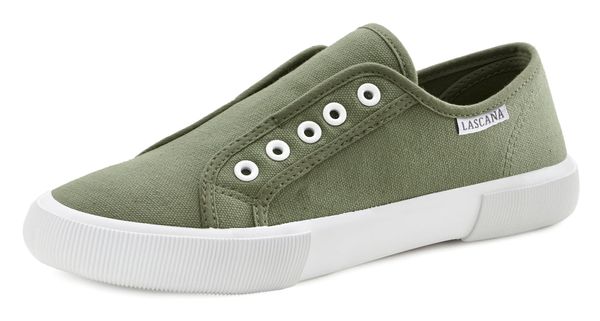 LASCANA LASCANA Slip On tenisice  maslinasta