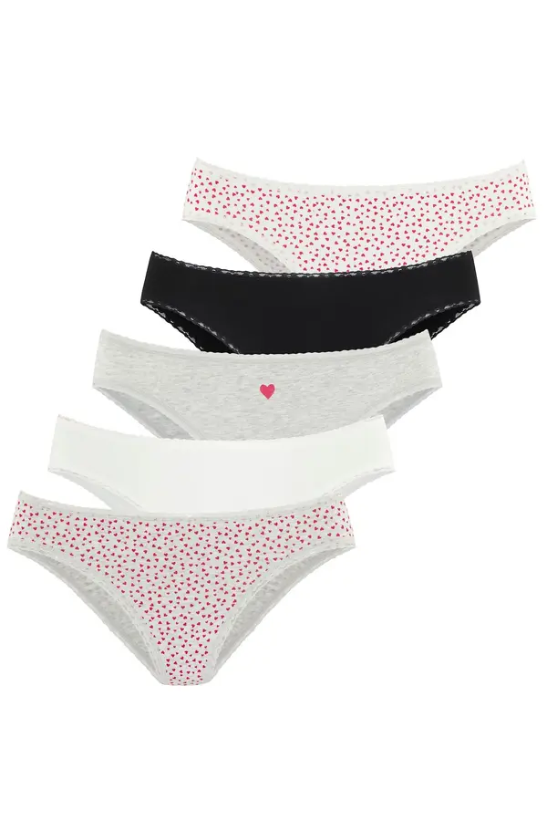 LASCANA LASCANA Slip  siva melange / crvena / crna / bijela