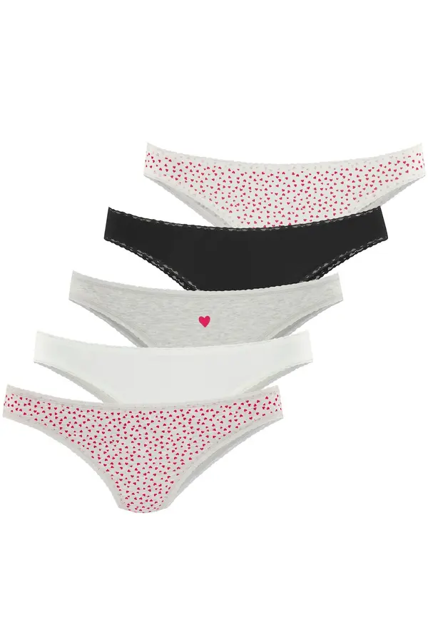 LASCANA LASCANA Slip  siva melange / crvena / crna / prljavo bijela