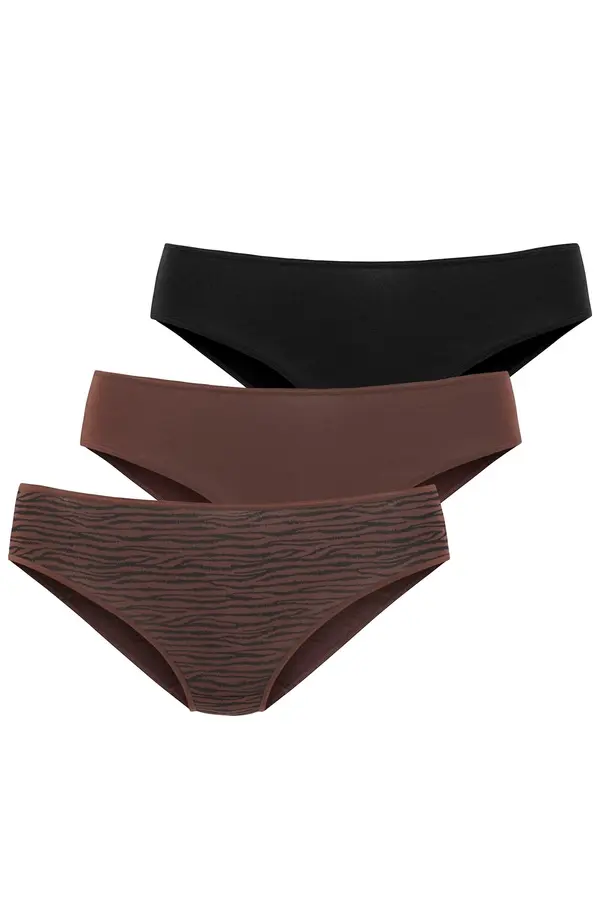 LASCANA LASCANA Slip  tamno smeđa / crna
