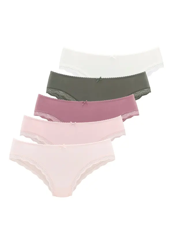 LASCANA LASCANA Slip  tamno zelena / rosé / puder roza / tamno roza / bijela