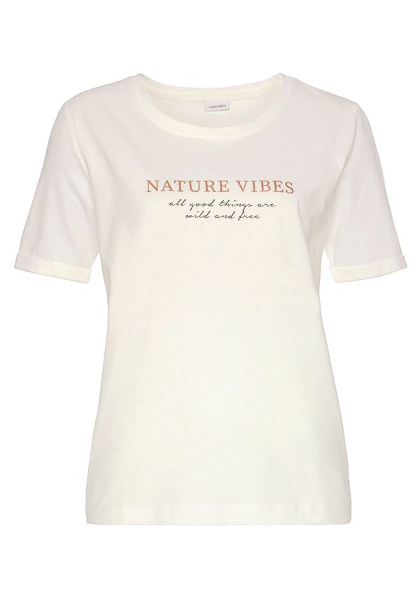 LASCANA LASCANA Spavaćica  ecru/prljavo bijela / crvena / crna