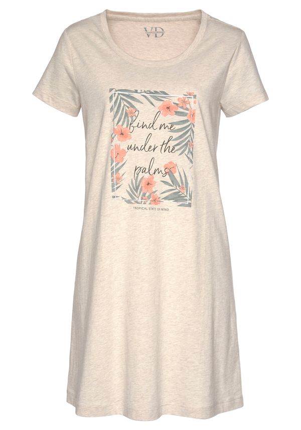 LASCANA LASCANA Spavaćica košulja  bež / zelena / koraljna