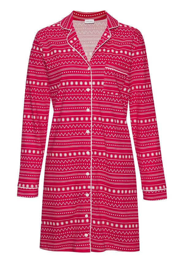 LASCANA LASCANA Spavaćica košulja  crvena / bijela