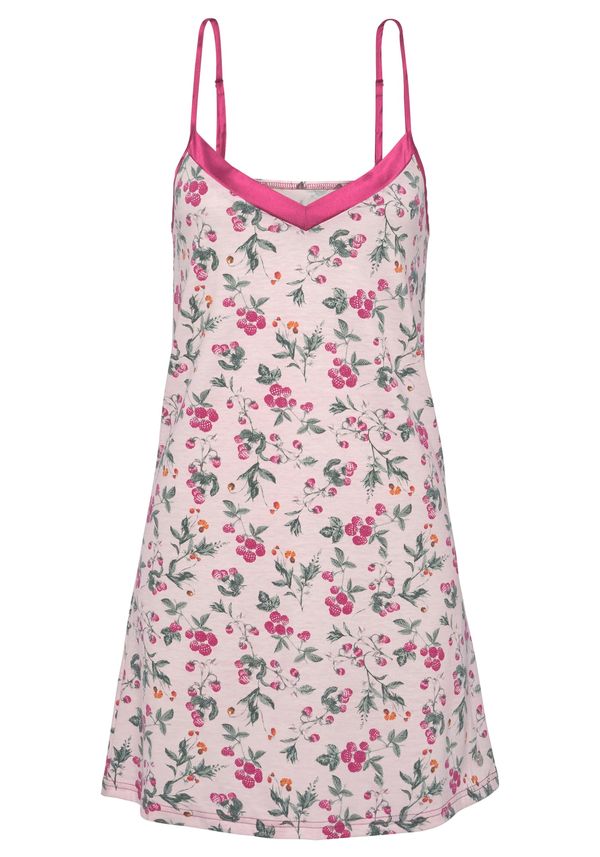 LASCANA LASCANA Spavaćica košulja  ecru/prljavo bijela / zelena / roza