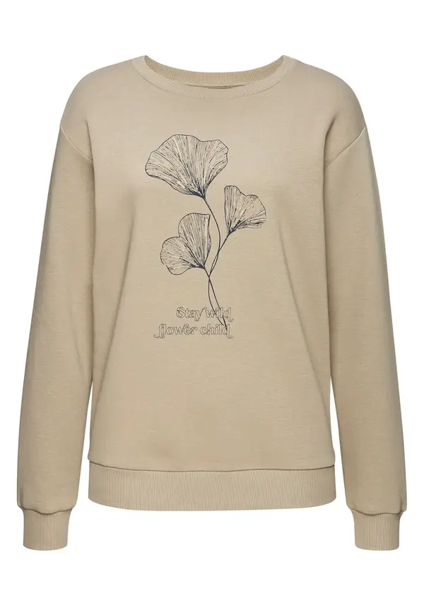 LASCANA LASCANA Sweater majica  morsko plava / kaki / bijela