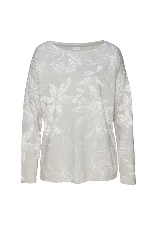LASCANA LASCANA Sweater majica  svijetlosiva / bijela