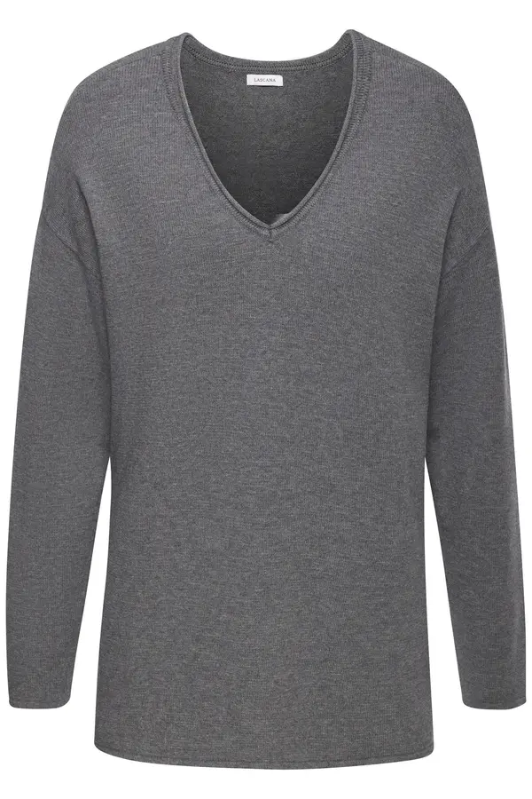 LASCANA LASCANA Sweater majica  tamo siva