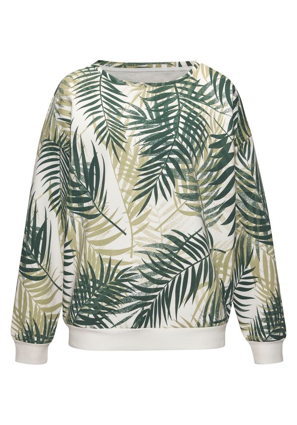 LASCANA LASCANA Sweater majica  zelena / bijela