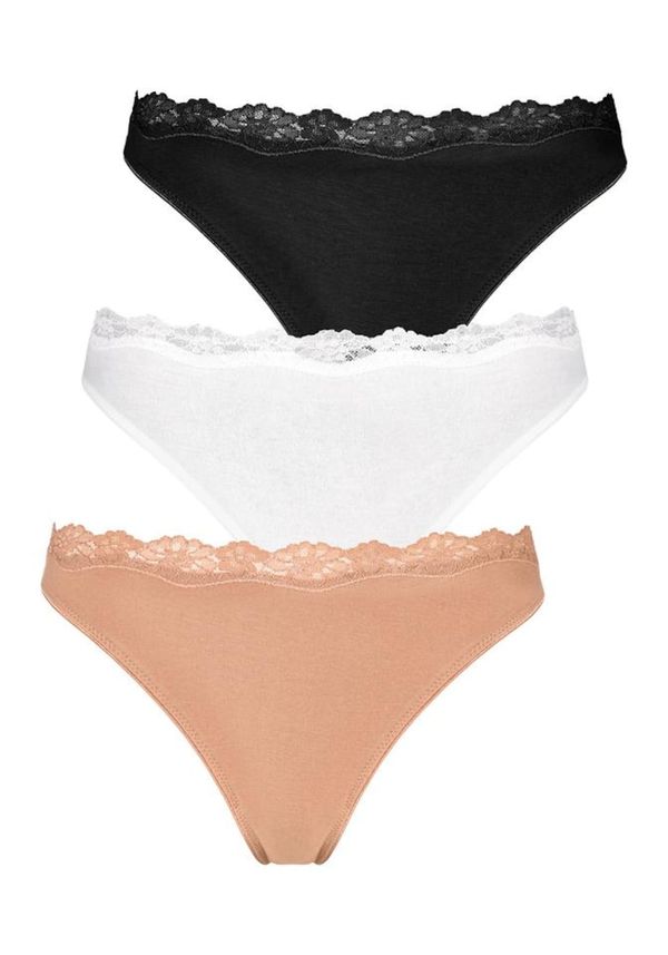 LASCANA LASCANA Tanga gaćice  bež / crna / bijela
