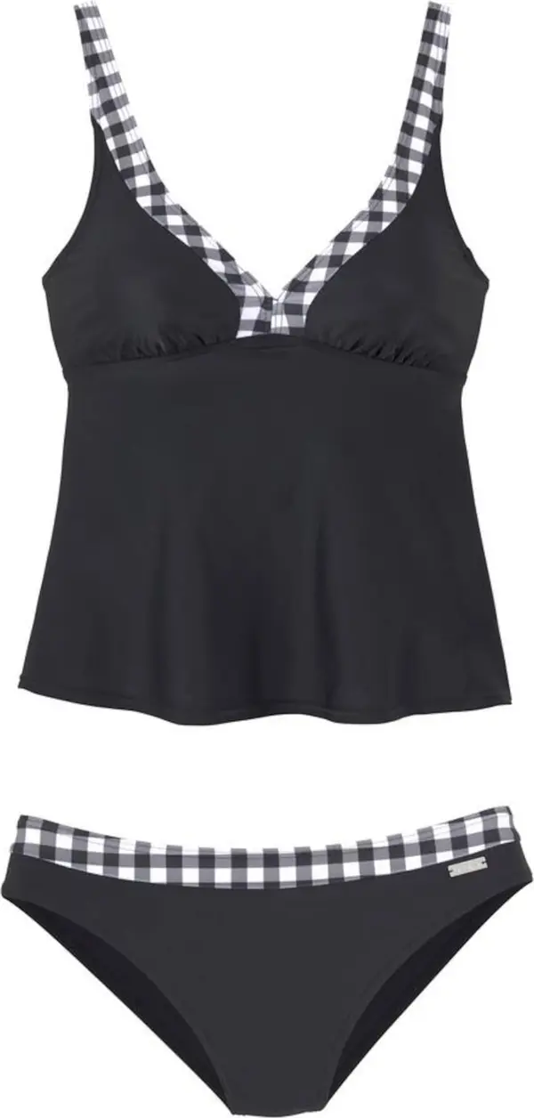 LASCANA LASCANA Tankini  siva / crna / bijela