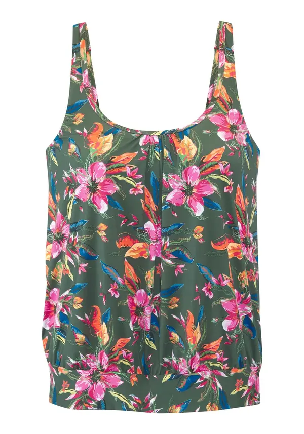 LASCANA LASCANA Tankini top  plava / maslinasta / neonsko narančasta / svijetloroza