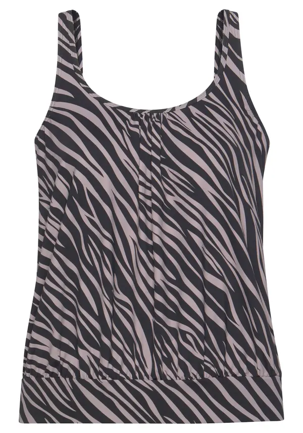 LASCANA LASCANA Tankini top  sivkasto ljubičasta (mauve) / crna
