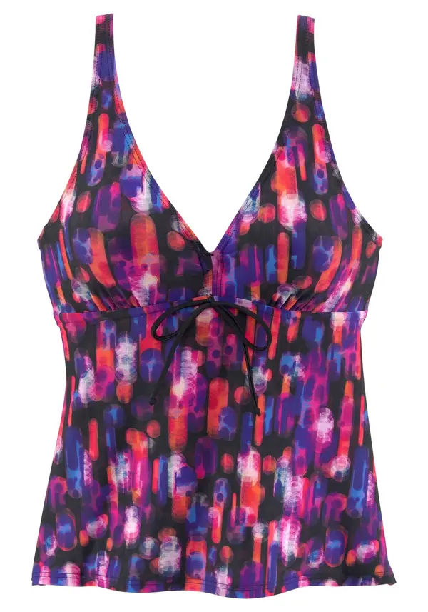 LASCANA LASCANA Tankini top  tamno ljubičasta / tamno roza / crna