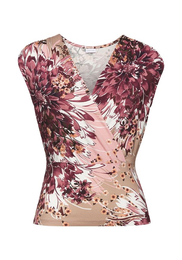 LASCANA LASCANA Top  taupe siva / ljubičasto crvena / roza / bijela