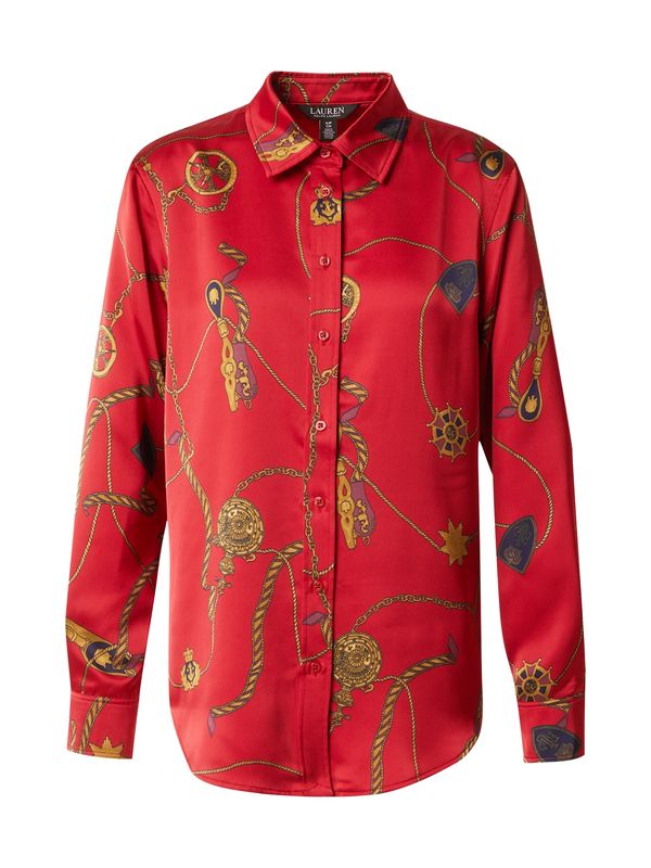 Lauren Ralph Lauren Lauren Ralph Lauren Bluza 'JAMELKO'  mornarsko plava / sepija / sivkasto ljubičasta (mauve) / crvena