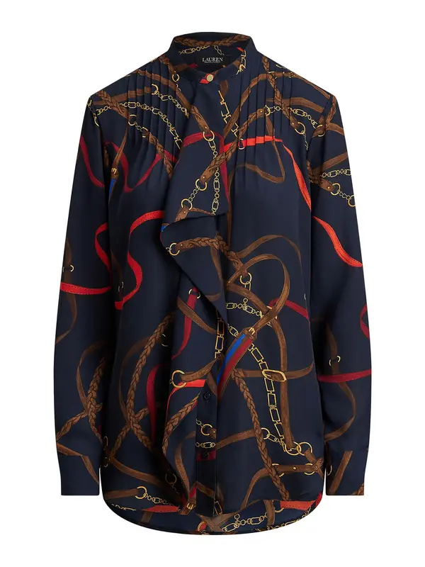 Lauren Ralph Lauren Lauren Ralph Lauren Bluza  morsko plava / smeđa / žuta / crvena